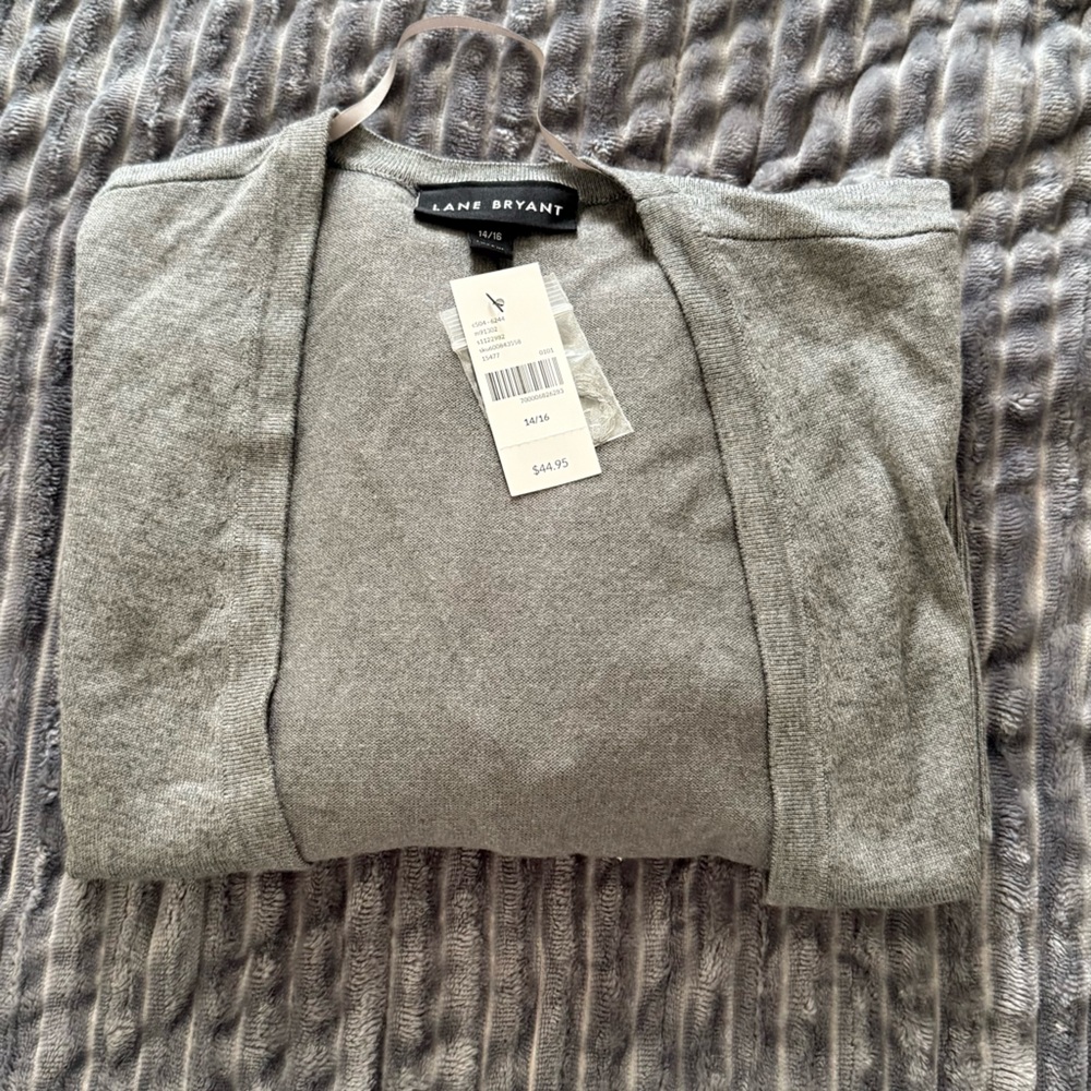 NWT Lane Bryant gray cardigan 14/16